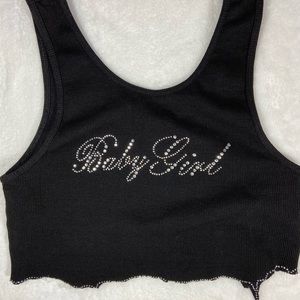 baby girl rhinestone crop